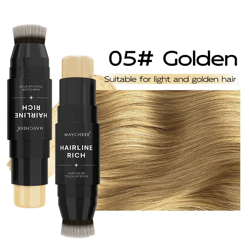 2 In 1 Root Cover Up Stick Waterproof Easy Application Head Root Concealer Long Lasting Sweatproof Temporary Hair Dye Stick
