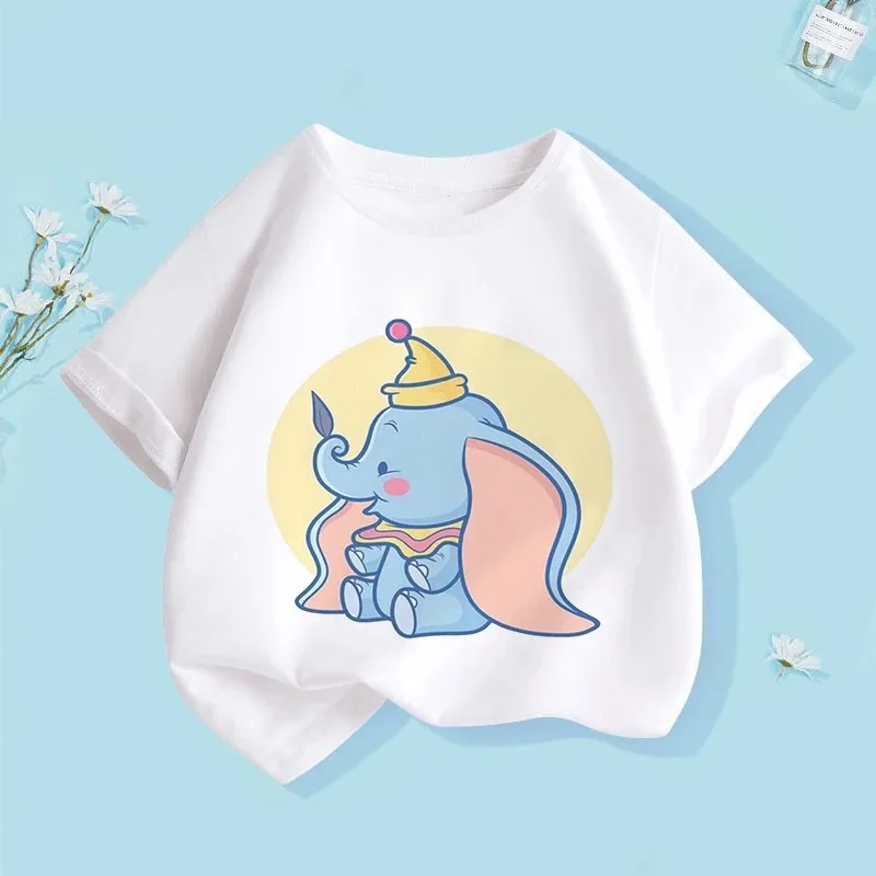 Cotton Baby T Shirt Disney Baby Kids Boy Girl Children Dumbo Short Sleeves Summer Clothing Children\'s tshirt Tee Toddler Clothes