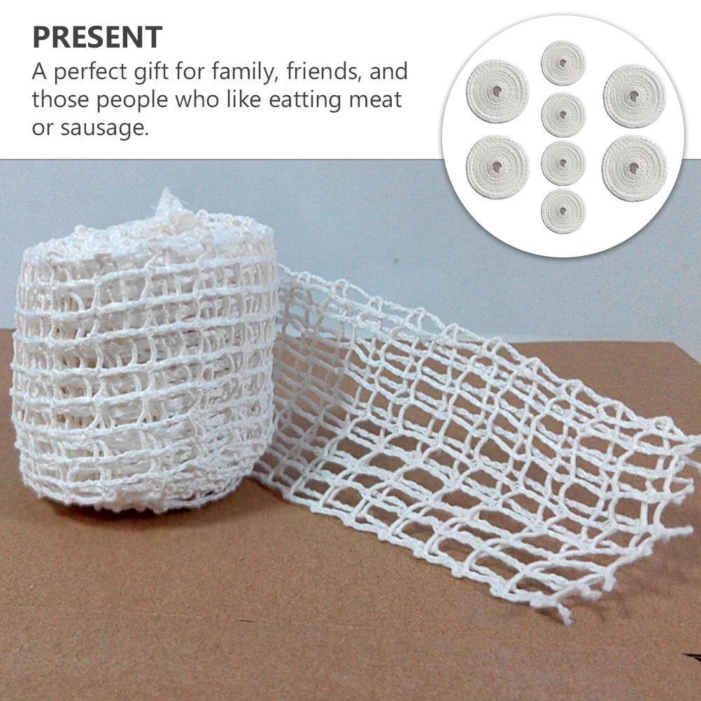 

8pcs Kitchen Sauce-Flavored Char Rope Meat Netting Roll For Sausage Casing Ham Packaging Tool Cooking Supplies Cotton Ham