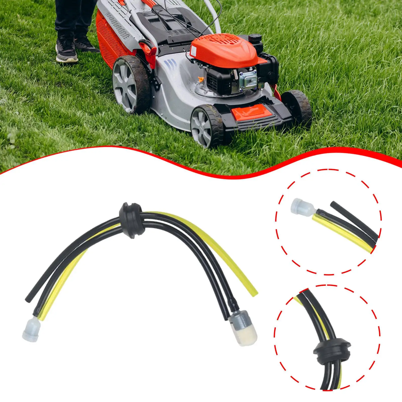 

4Pcs Strimmer Fuels Pipes Lawnmower Spare Parts with Balancer for Trimmer Garden Power Tools Lawn Mower Accessories Brush Cutter