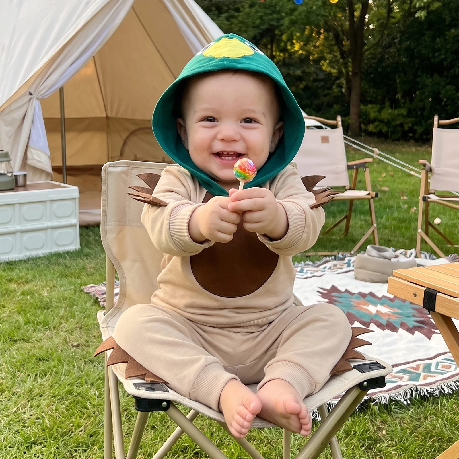 Boys 2-piece Outfit, Long Sleeve Duck Hoodie with Elastic Waist Sweatpants