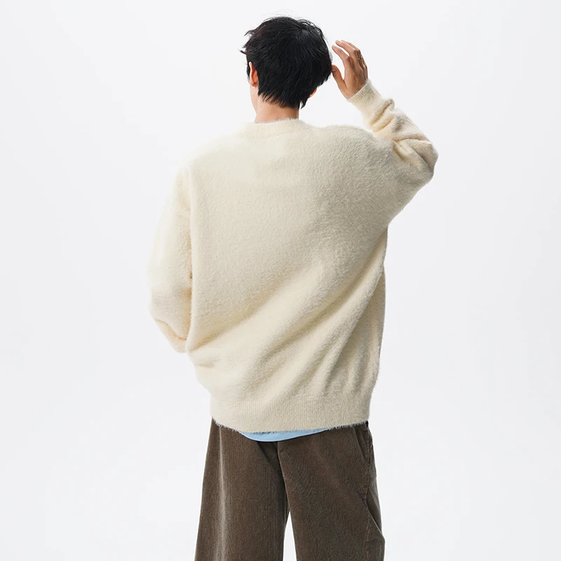 Luzhen moda bonito dos desenhos animados padrão de alta qualidade lã malha pulôver masculino original 2025 inverno elegante bonito camisola jy4415