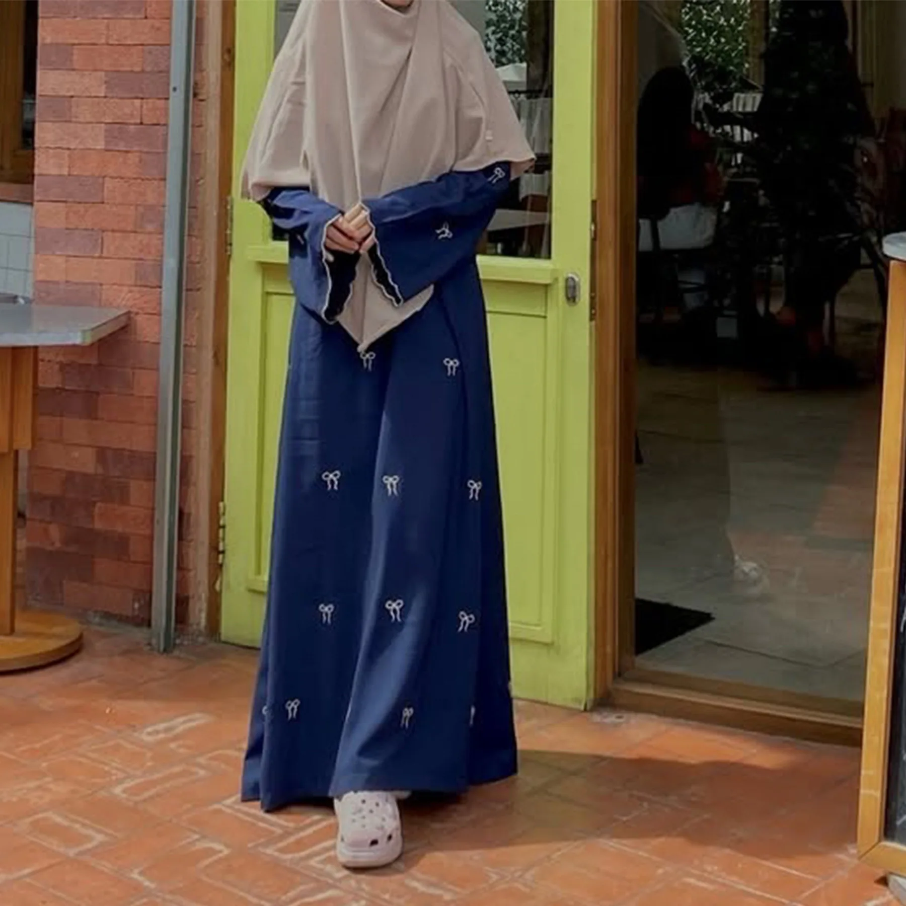 Papillon broderie Abayas pour femmes dubaï luxe musulman fermé Abaya Robe arabe turc islamique vêtements Ramadan Robe caftan