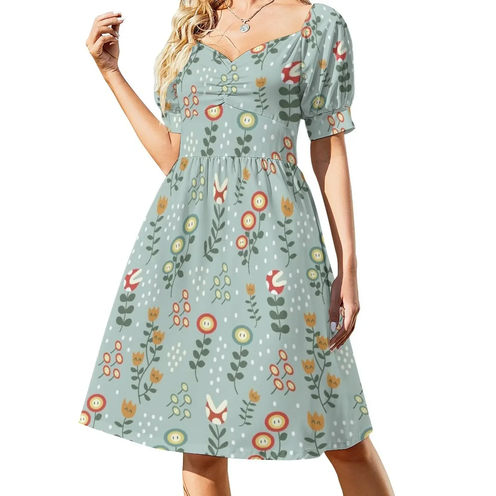 

Plumber Floral Pattern Short-Sleeved Dress women's clothing summer 2025 novelties cute dress
