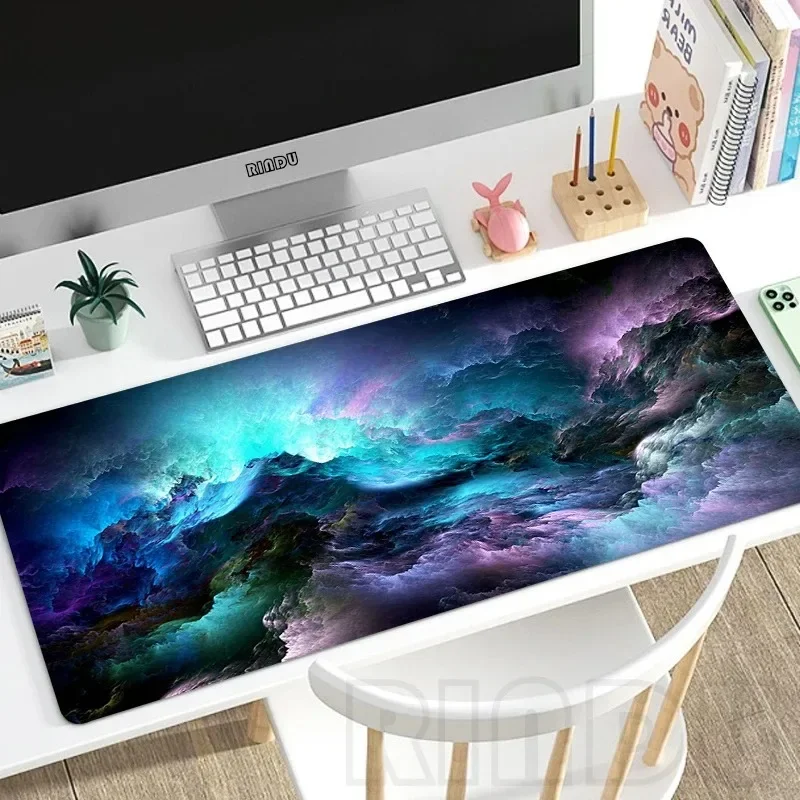 الكونية غالاكسي الخيال العلمي كوكب موضوع الخيال اللون نجوم مصممة للغاية مناسبة لمشاهد الرياضات الإلكترونية XXL لوحة الماوس حافة مخيط
