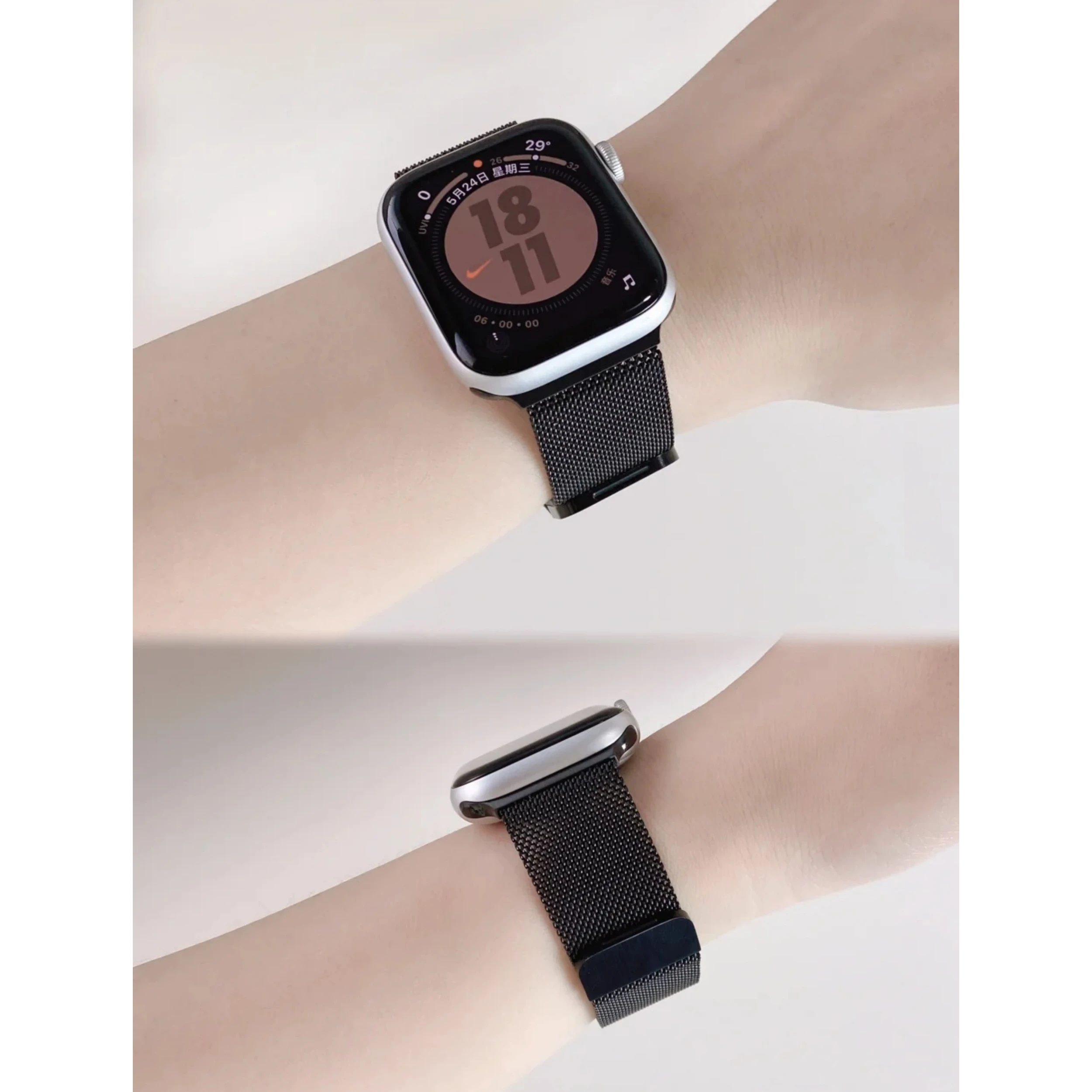 Stainless Steel Metal Bands for Apple Watch Compatible with 38/40/41mm 42/44/45/49mm Magnetic Loop Strap for iWatch SE 987654321