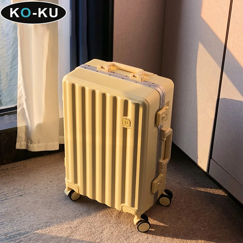 

KO-KU High-end Quality Aluminium Frame Luggage Female 20Inch Boarding Box Aluminium Alloy Trolley Travel Password Box 22/24/26