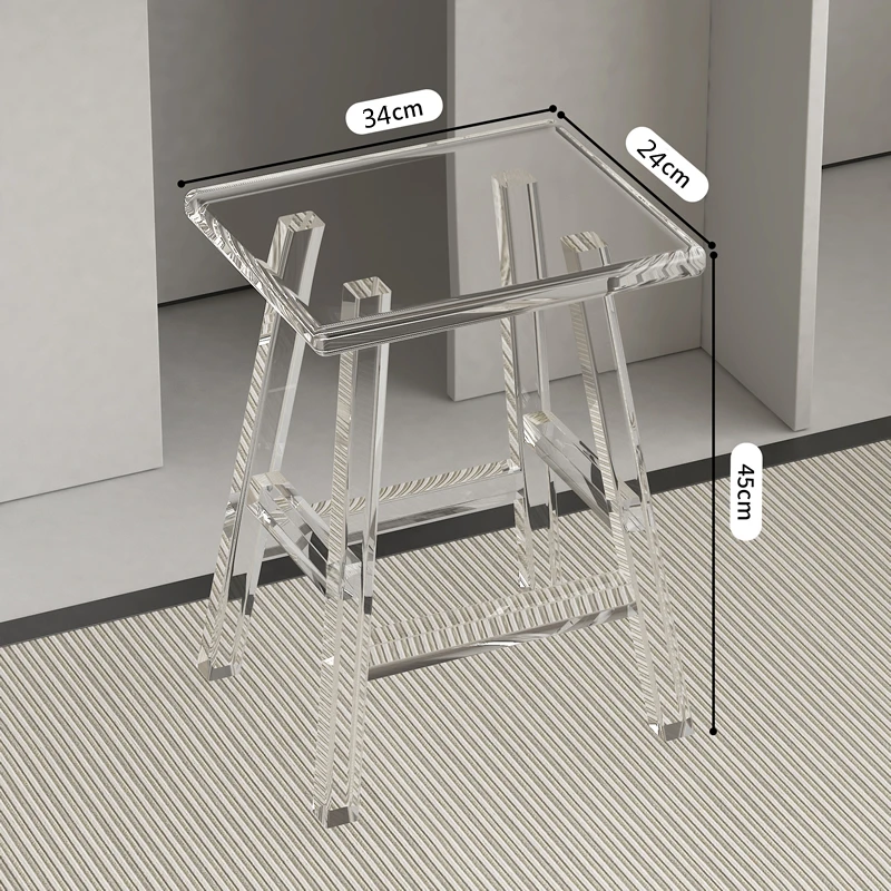 

Acrylic small stool fashion stool transparent crystal texture stool living room sofa coffee table thickened