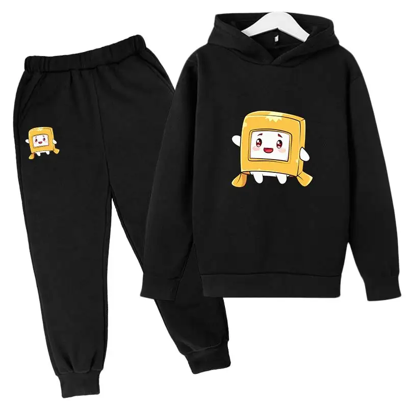 Slungelige Doos Anime Jongens Meisjes Hoodie + Broek Pak Mode Cartoon Trainingspak Kinderen Kleding Vakantie Geschenken Peuter Lente Herfst Jas