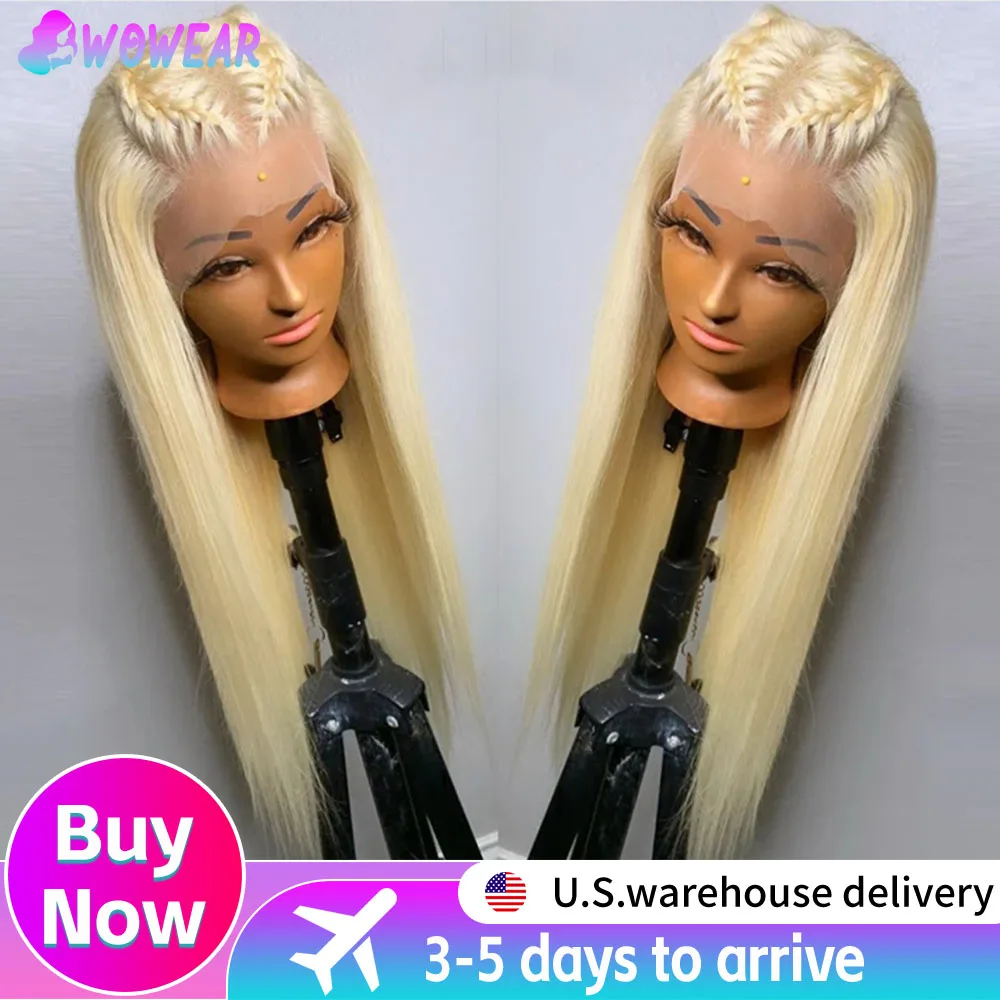 

Блондинка 13x4 13x6, прозрачная кость, прямые 3038 дюймов, кружевная передняя часть 613, парики из натуральных волос, бразильские фронтальные парики для женщин