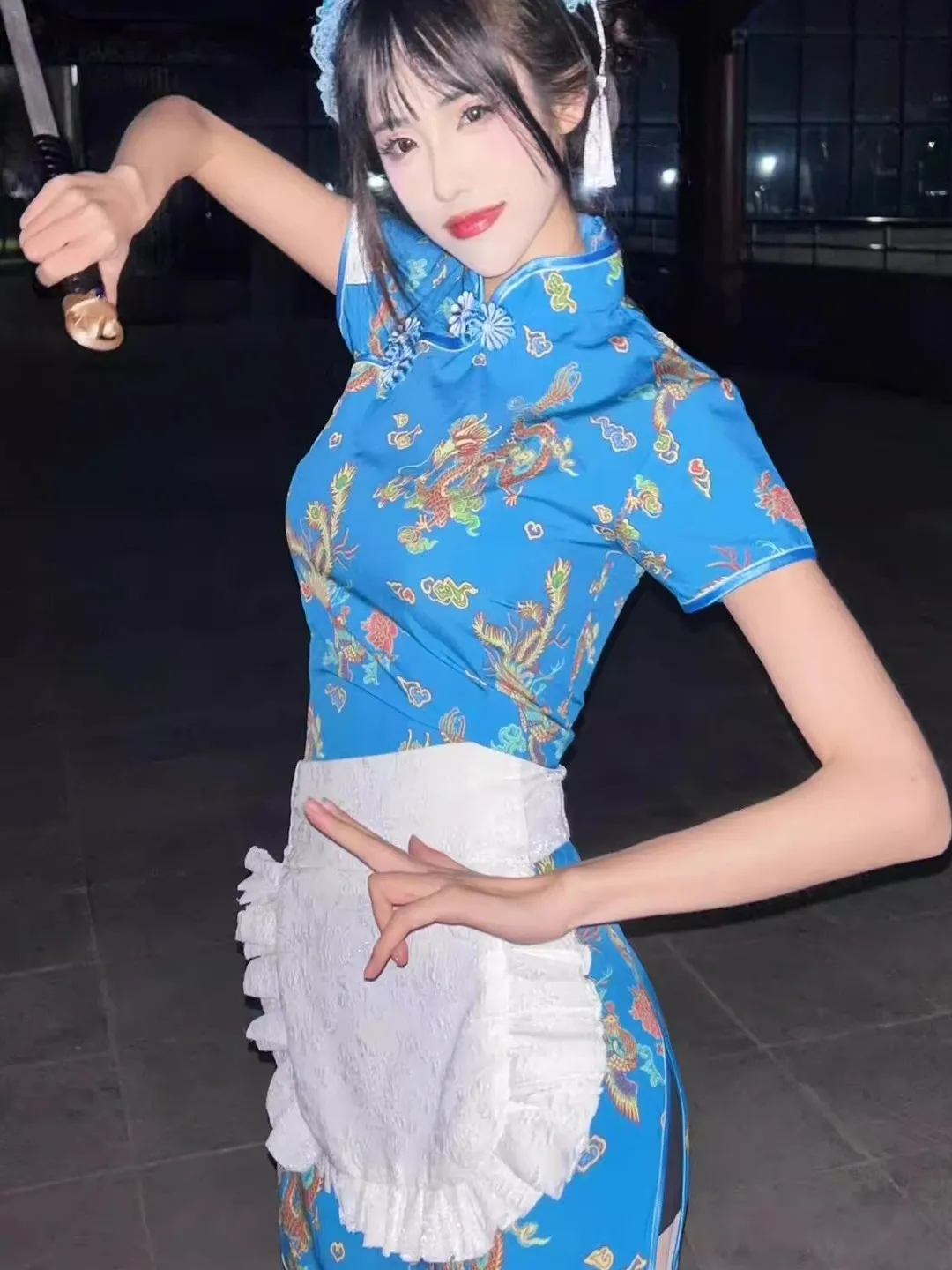 تنورة صينية جديدة من Sle Dr loween Cisas Cosplay orm تنورة خادمة ناعمة للفتيات ملابس يومية