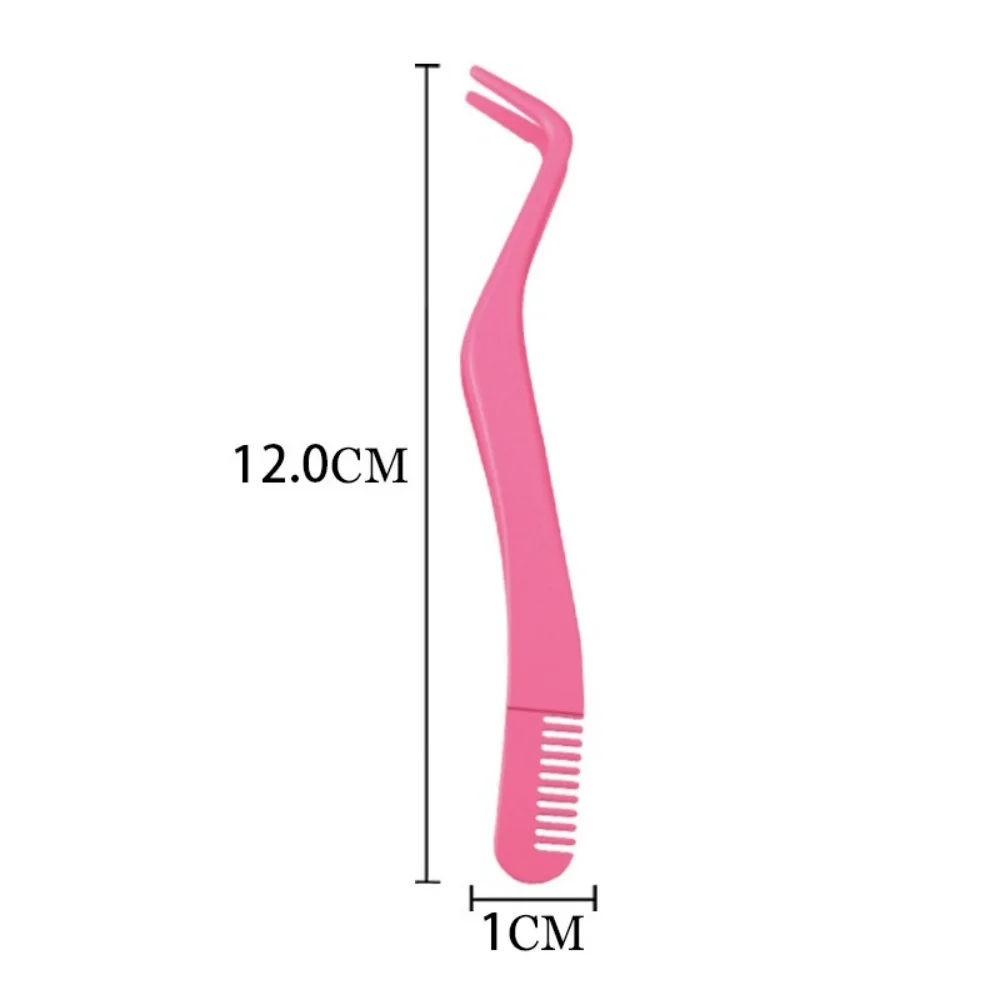 Pinzas de peine para pestañas, herramientas de pinzas de extensión de pestañas 3D de volumen profesional antiestáticas no magnéticas de acero inoxidable, 1 ud.