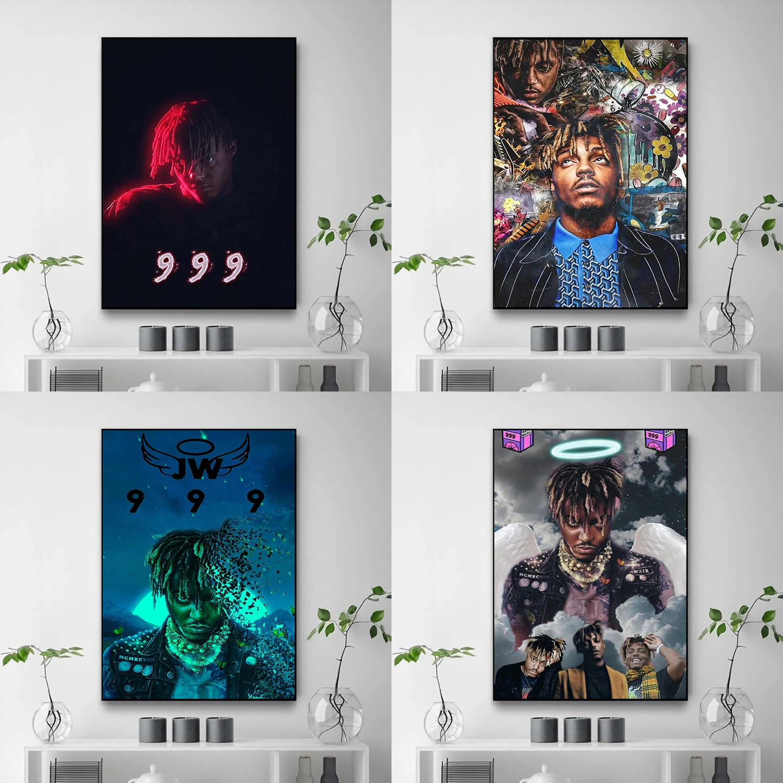 Juice Wrld Rap Hip Hop Singer Poster Wall Posters Painting on Canvas Home Accessory Paintings for Bed Room Decor Art Decorations