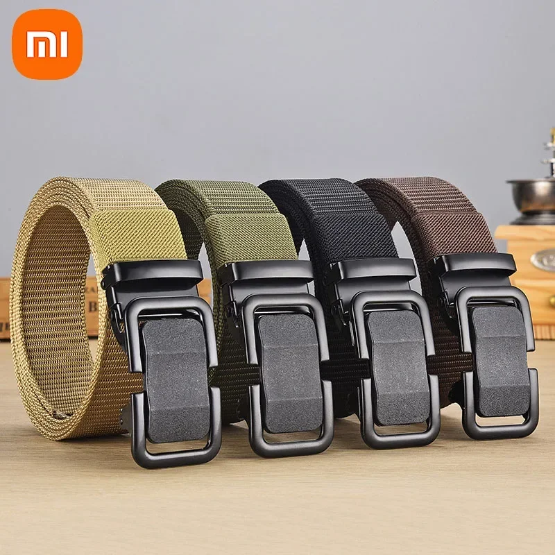 Xiaomi-Ceinture en toile respirante automatique sans dents pour hommes, ceinture en nylon, utilitaire de plein air, loisirs, tout match,