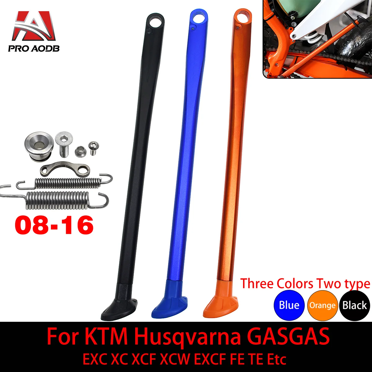 

Motorcycle CNC Parking Side Stand Kickstand With Spring Kit For Husqvarna Husaberg KTM FE FX TE XC XCW XCF Etc Moto Accessories