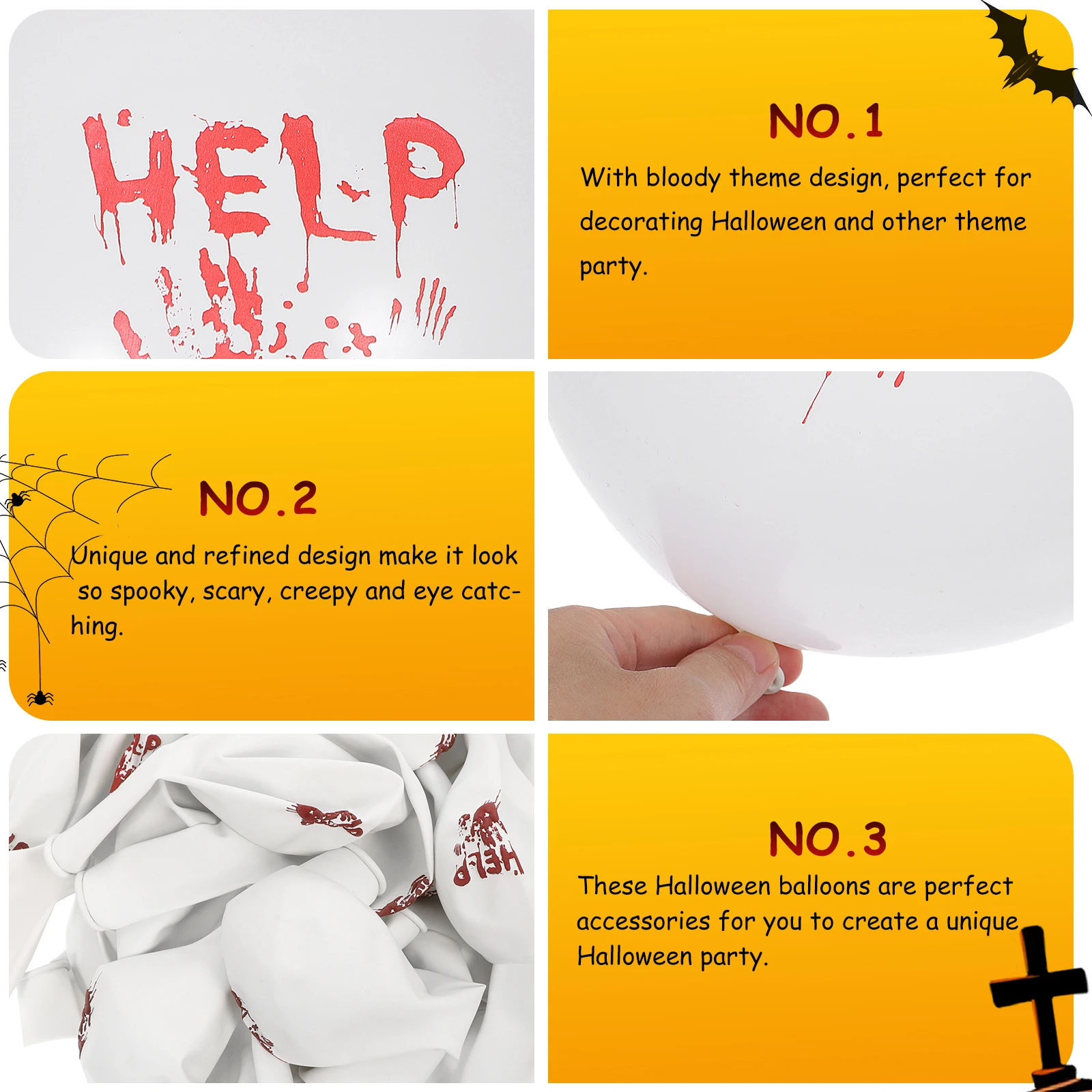 

100 Pcs Bloody Hand Balloon Decorations Party Spooky Halloween Prop Balloons Decorate Hands for Emulsion