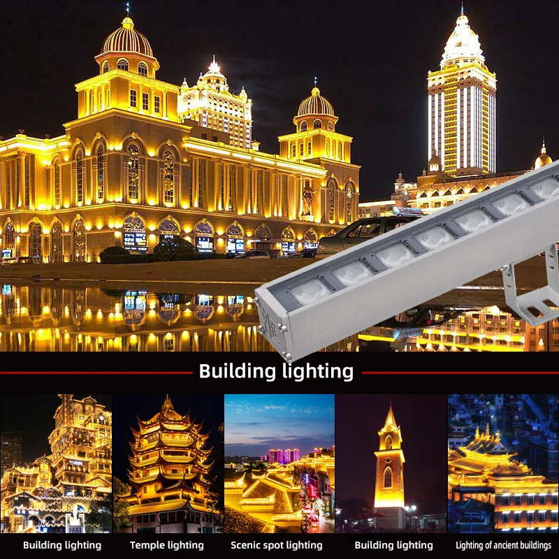 في الهواء الطلق وحدة إضاءة LED جداريّة غسالة IP65 مقاوم للماء DMX RGB RGBW LED الخطي غسالة الضوء للمبنى المعماري واجهة الإضاءة