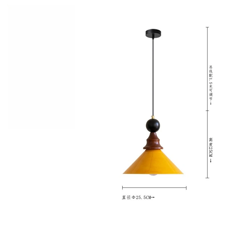

Middle ancient style solid wood pendant light, exquisite glass lamp for Wabi Sabi style French restaurant in bedside bedroom