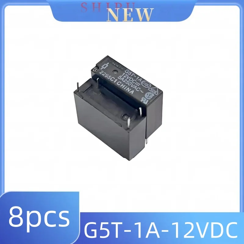 8pcs small power relays G5T-1A-12VDC a group of normally open 5A load 4 pin durable 12V