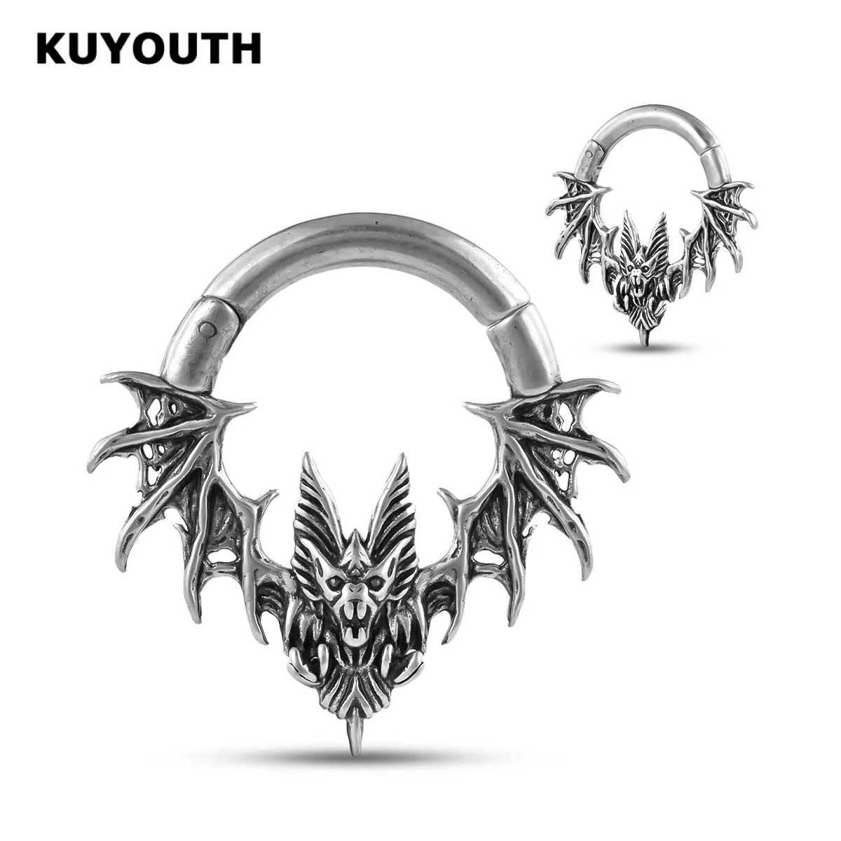 

KUYOUTH 2PCS Gothic Copper Bat Ear Weight Gauges Expanders Magnet Stretchers Piercing Body Jewelry