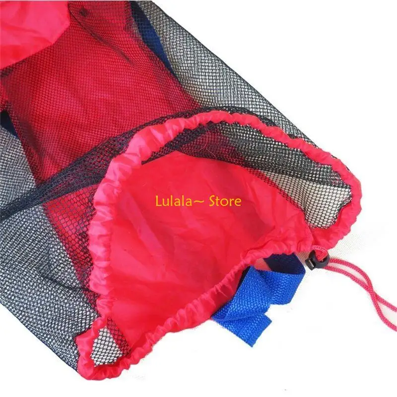Y4QA شبكة حقيبة الظهر حاوية حقيبة للرمال بركة نظارات ملابس السباحة تخزين حقيبة كتف مقاومة للماء صافي حقيبة صبي فتاة الاطفال صالح