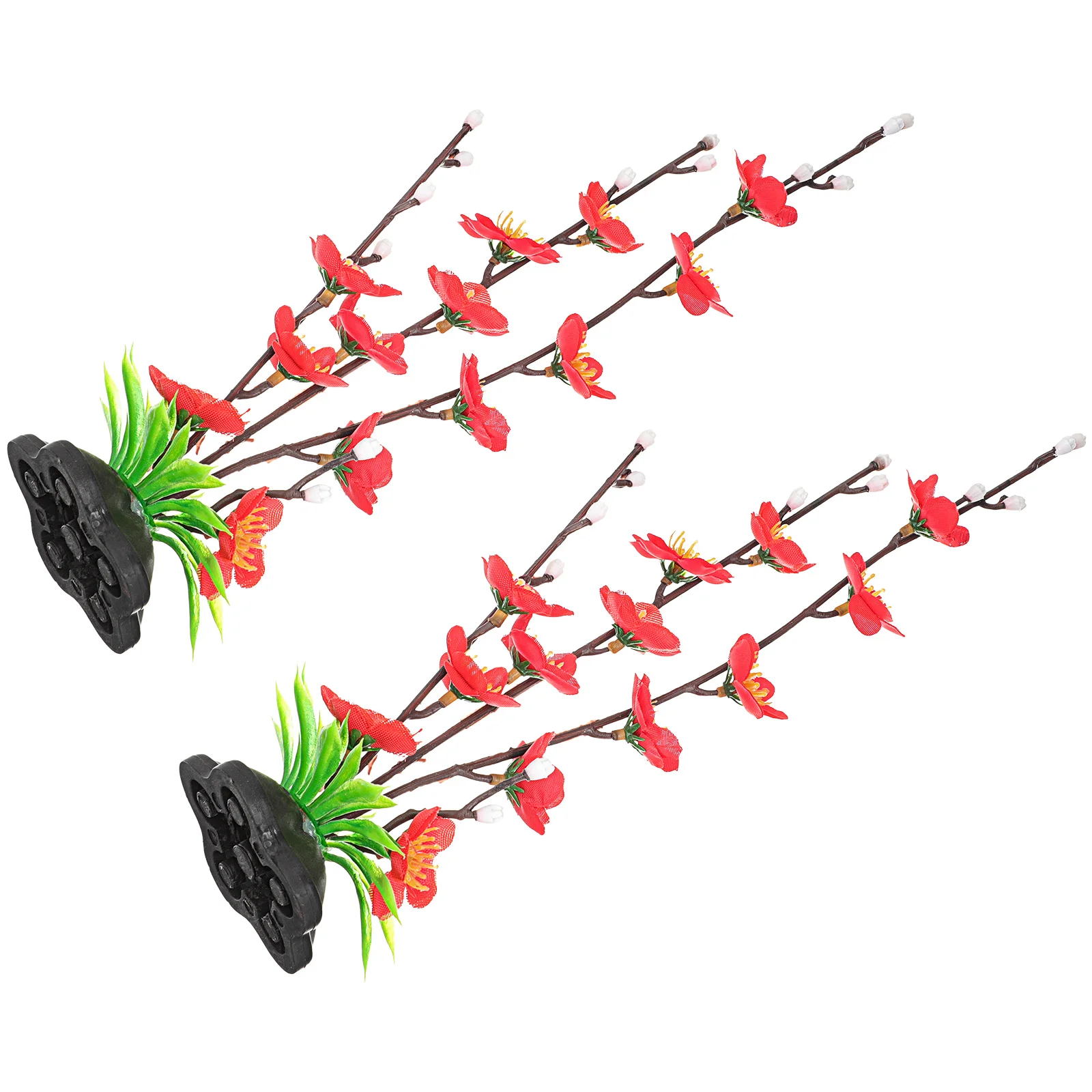 

2Pcs Simulated Plum Blossoms Artificial Flowers Sushi Plate Decoration Rustic Kitchen Decor Japanese Dishes Ornament