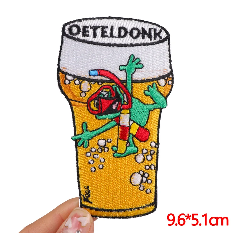 Oeteldonk embleem geborduurde patches DIY kikker patch carnaval voor Nederland patch ijzer op patches voor kleding naai patch badges