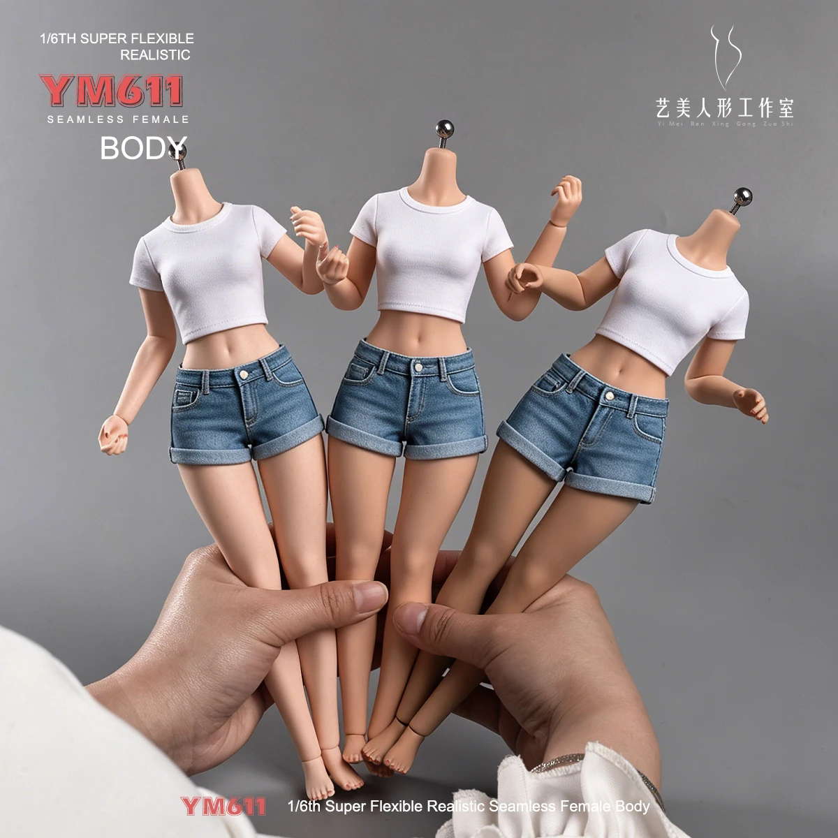 

YM611 1/6 Scale Large Breast Plump Leg with makeup on Seamless Body 12'' Flexible Female Soldier Action Figure Mature Woman
