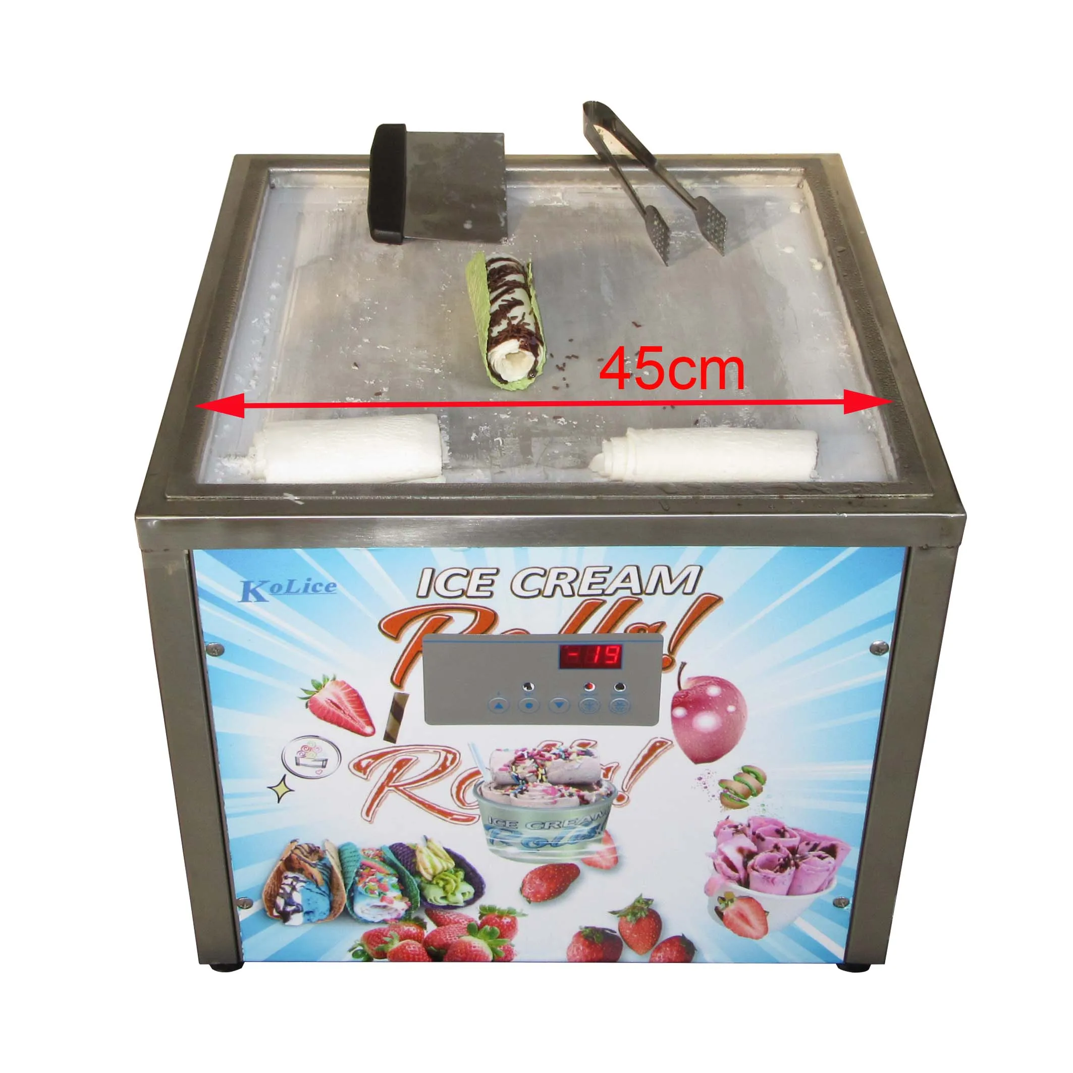 Kolice table top counter top desktop fried ice cream machine /fry roll ice cream machine/table top ice cream roll machine