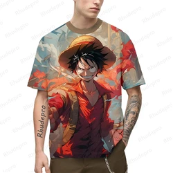 One Piece Men's Anime  Monkey D. Luffy 3D Printing Role Play Women Children's Street T-shirts Unisex Oversized Top Short sleeve