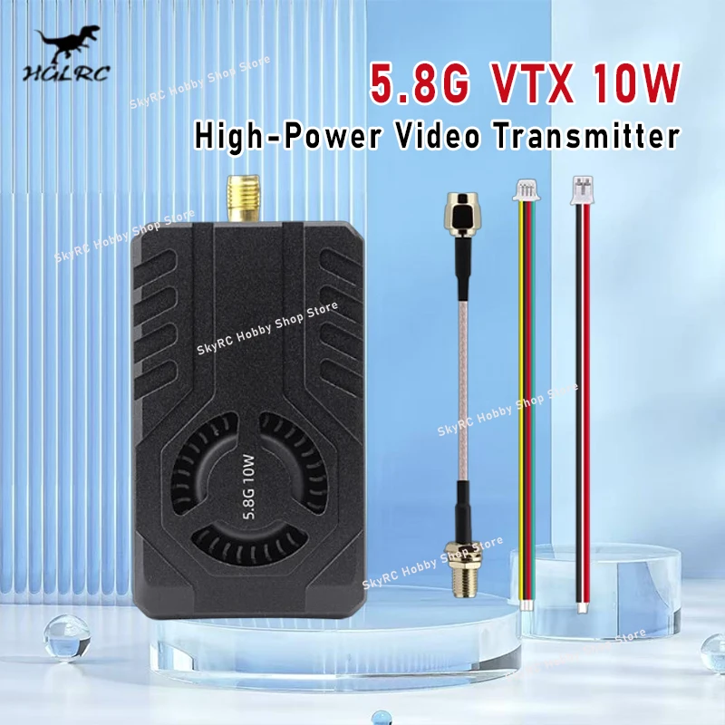 

HGLRC 5.8G VTX 10W High-Power Video Transmitter Adjustable Power for Aerial Photography FPV Drone Racing
