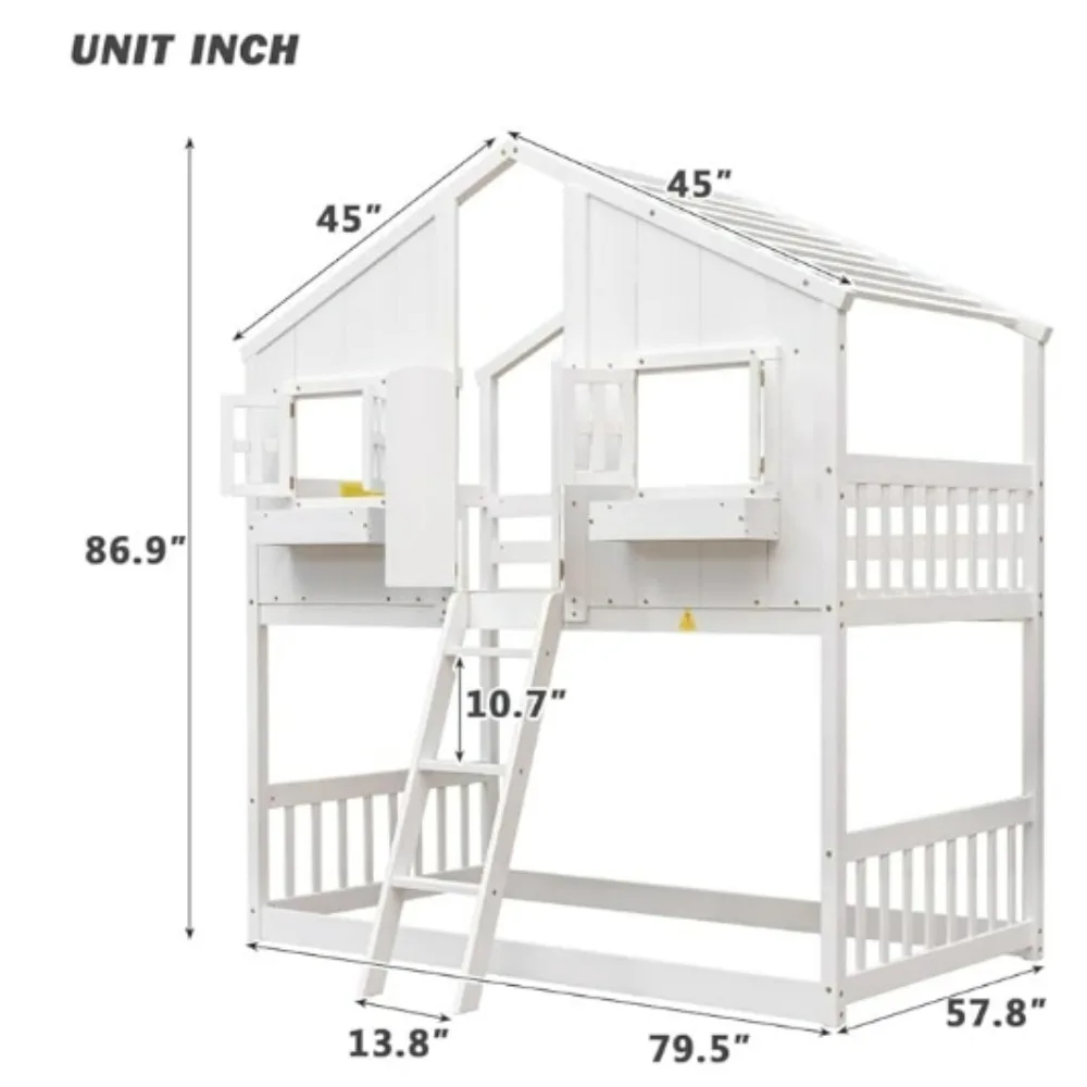 Iker Doktor House Hálóhely Ágy, Emelet Bunker Ágy számára gyerekeknek, Szénapadlás Ágy vel Főte majd door/windows Beágyazott tárolására Homokpad, számára lányok, boys-white