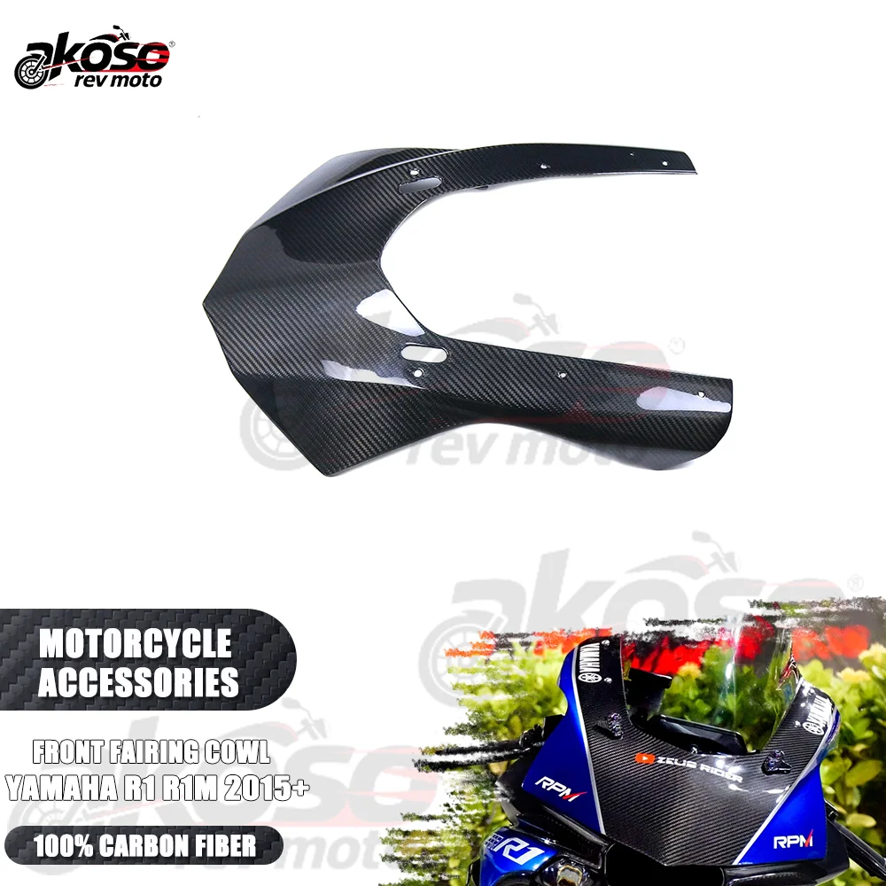 

Front Fairing Cowl Plates Headlight Hood Cowling Panel Motorcycle Parts For Yamaha R1 R1M 2015-2024 Supplies Real Carbon Fiber