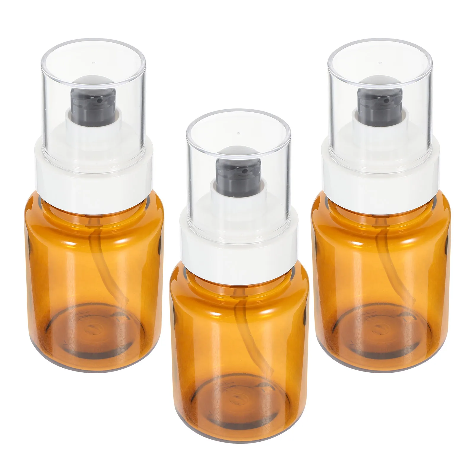 Botellas vacías con bomba de 60Ml, botella portátil marrón para viaje, aceite esencial, suero, contenedor rellenable, herramienta de cuidado de la piel, 3 uds.