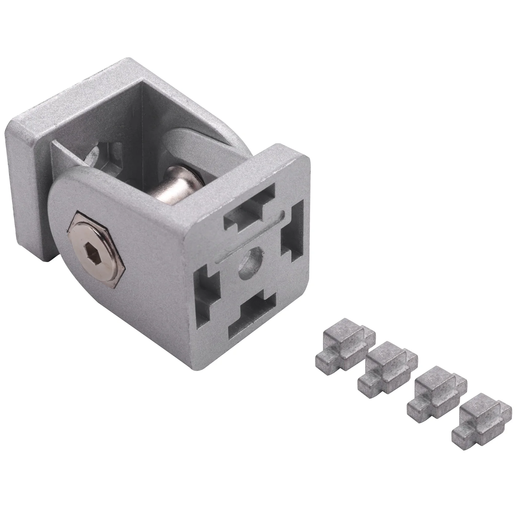 

AC23-2Pcs Die Cast Aluminum Flexible Pivot Joint Connector With Handle Corner Hinge For Aluminum Extrusion Profile