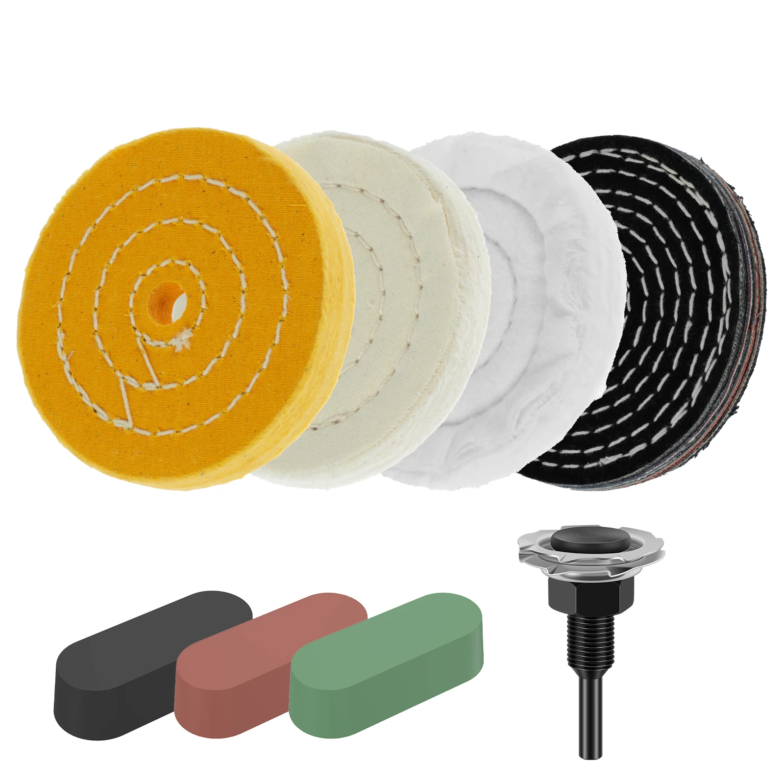 Buffing Polishing Wheel Kit Reusable Polishing Compound Kit with Shank Soft Polishing Pads Durable Metal Jewelry Glass Polishing