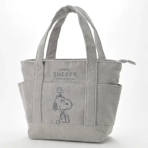 Snoopy Corduroy Axelväska Handväska Tote Casual Hundred Students Stor Kapacitet Toteväska Dragkedja Axelväska Stor Väska 12 best sales Snoopy Zara - №10