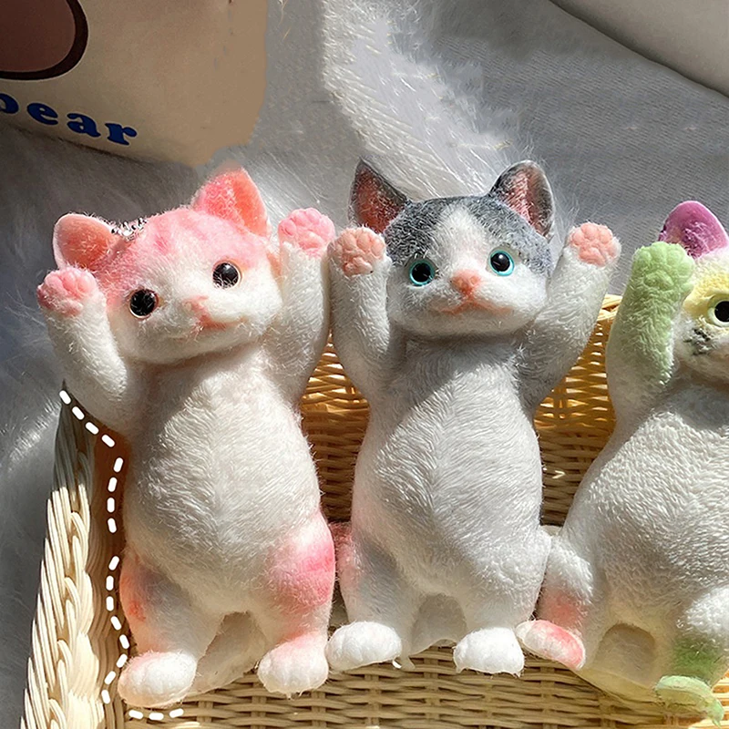 1PC Cat Doll Relaxing Squeeze Toys TPR Big Cat Three-dimensional Pinch Toys Super Cute Stress Relieving Props