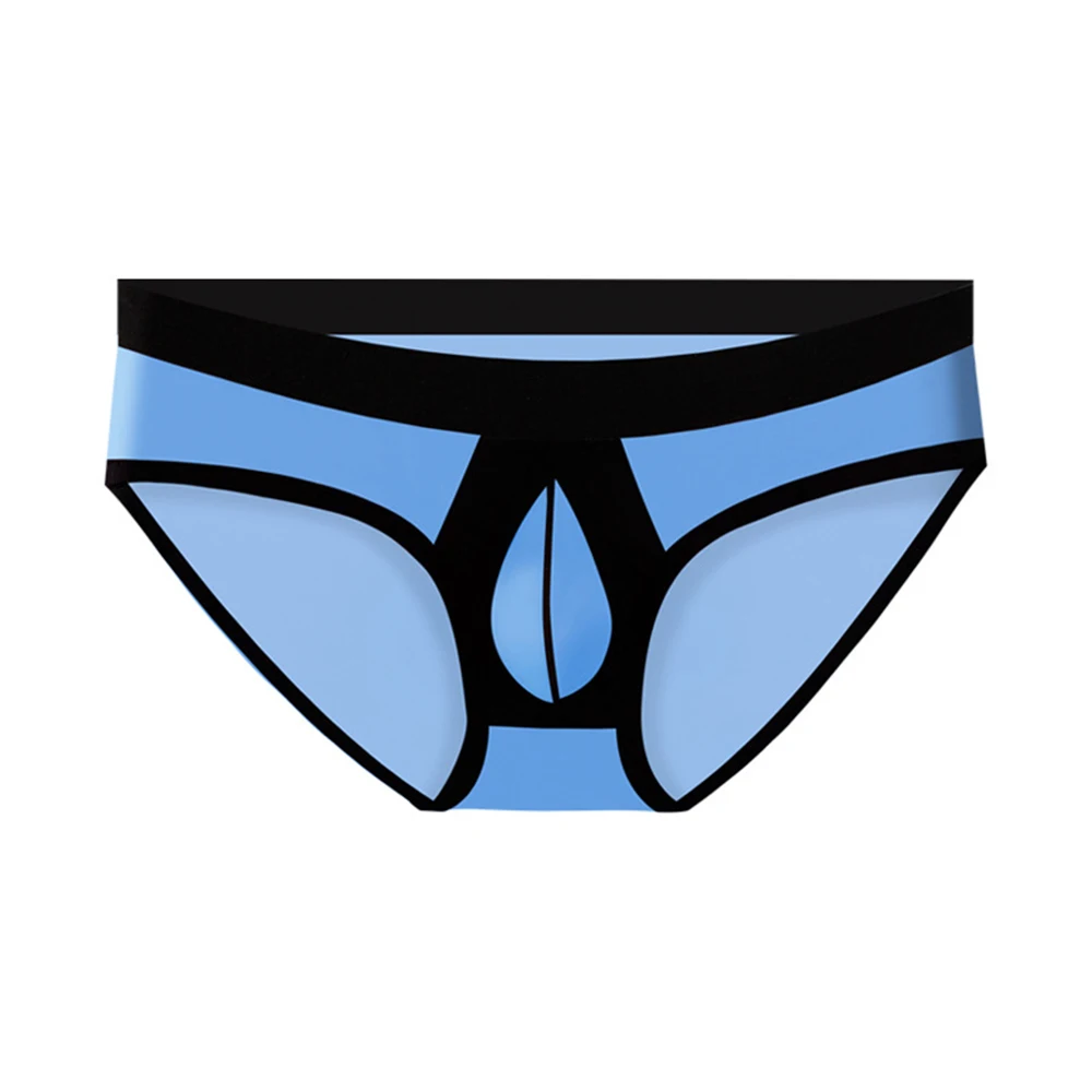 Men's Ice Silk Sexy Underwear Ultra-thin Bikini Thongs Man G-String Briefs Low-Waist U Convex Pouch Lingerie Elastic Underpants