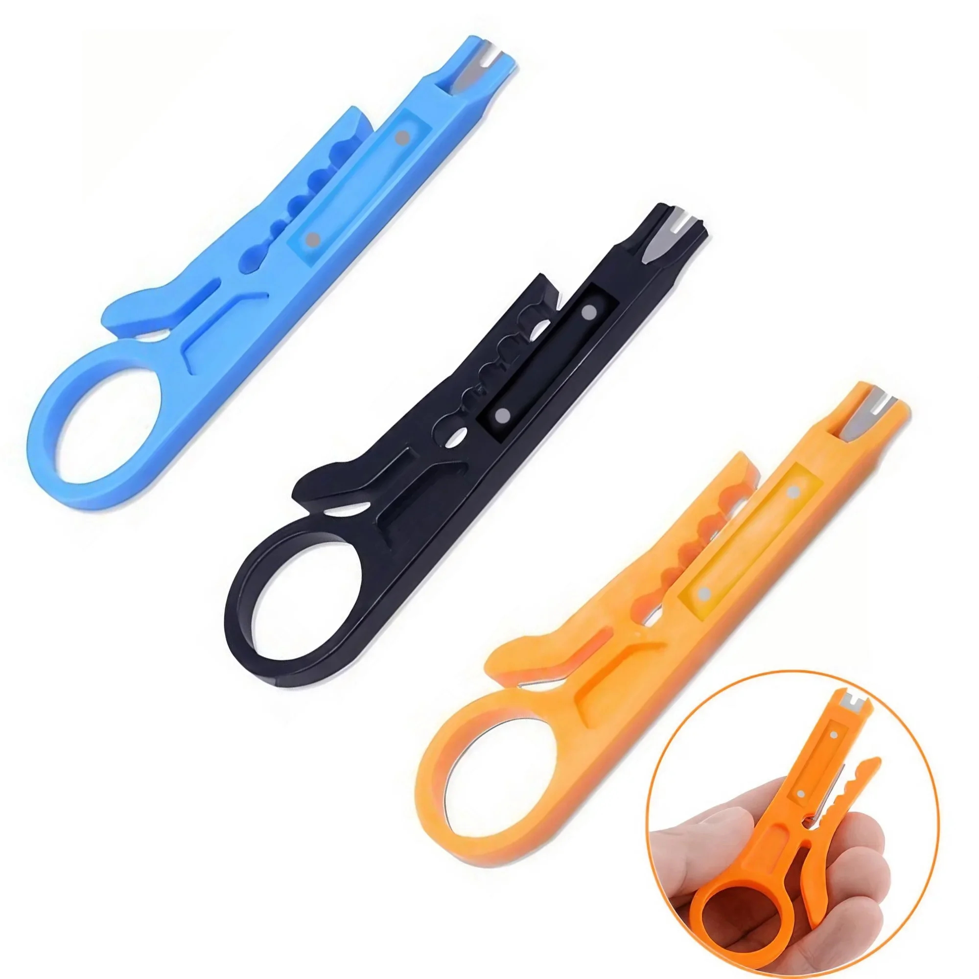 STONEGO 1PC Mini Strippers Crimping Pliers - Universal Cable Cutter and Crimping Tool for RG59, RG6, RG7, RG11,CAT5, CAT6