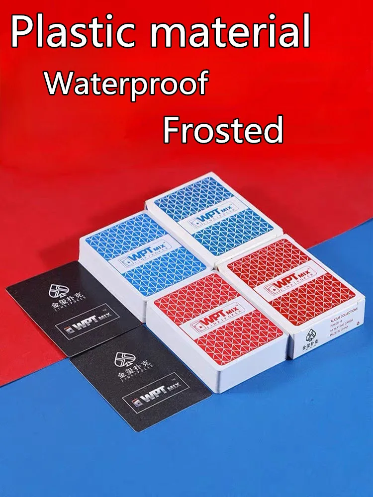 Neue 1 Sätze Baccarat Texas Hold'em Kunststoff-Spielkarten, wasserdicht, glatt, Poker-Karte, Brettspiele, Rot/Blau – Detail 3