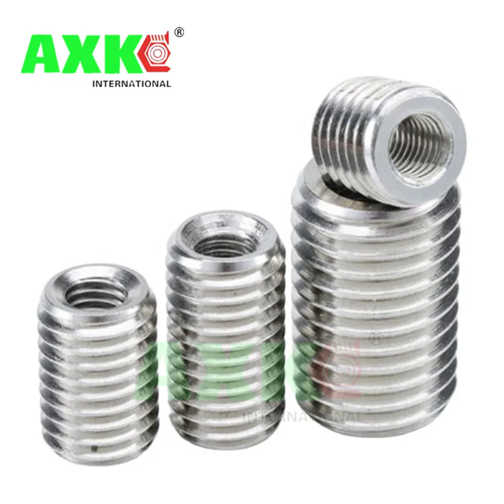 2/ 5pcs Inside Outside Thread Adapter Screw Nuts Insert Sleeve Converter Nut Coupler M2 M3 M4 M5 M6- M12 M20 304 Stainless Steel