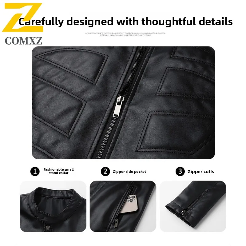 Homens vintage gola jaqueta de couro do plutônio à prova dwindproof água à prova vento estilo americano casaco da motocicleta solto streetwear caber primavera outono