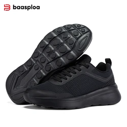 Baasploa 2024 New Men Sport Sneaker Lightweight Casual Shoes Comfortable Mesh Running Shoe Male Breathable Tenis Walking Shoes