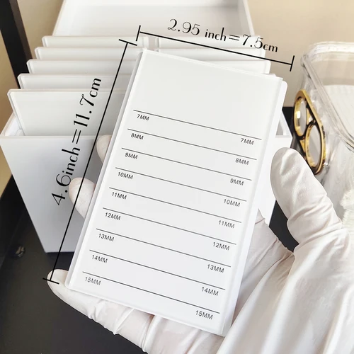 Imagen 2 del producto Caja de almacenamiento de pestañas de capas blancas, soporte de exhibición, caja organizadora, extensión de pestañas, herramientas de maquillaje, logotipo DIY