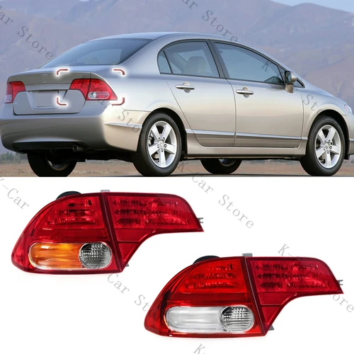 Luz de freno trasera de coche para Honda Civic 2006 2007 2008 2009 2010 2011 conjunto de luz trasera sin bombilla