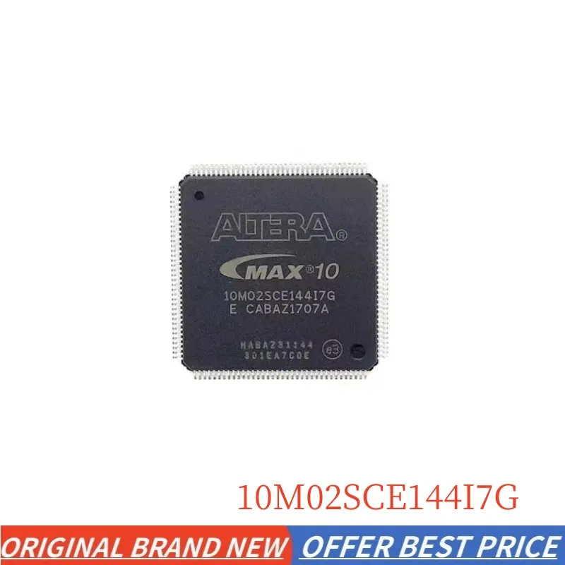 

New Original Authentic 10M02SCE144I7G QFP-144 FPGA Chips MAX 10 Family 2000 Cells 55nm Technology 1.2V