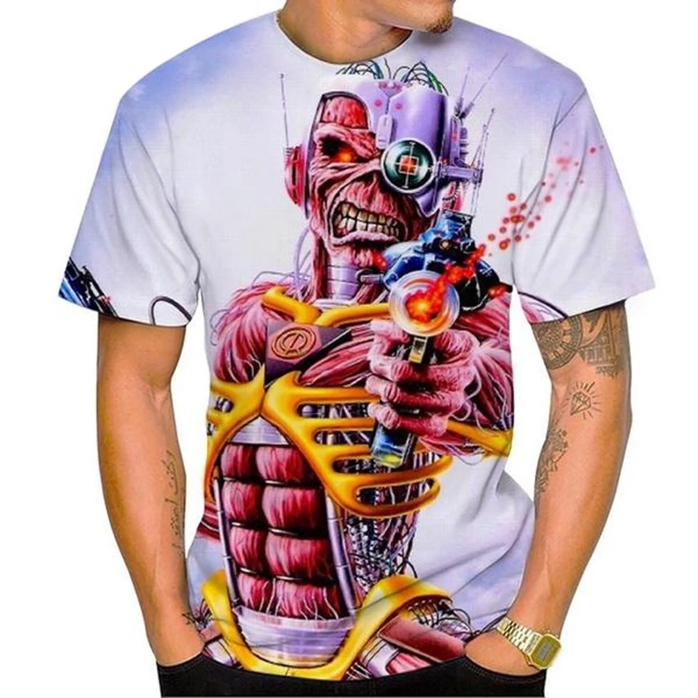 Letnia moda Nostalgiczna koszulka z nadrukiem 3D Heavy Metal Music Devil Cool Fashion Spersonalizowana koszulka