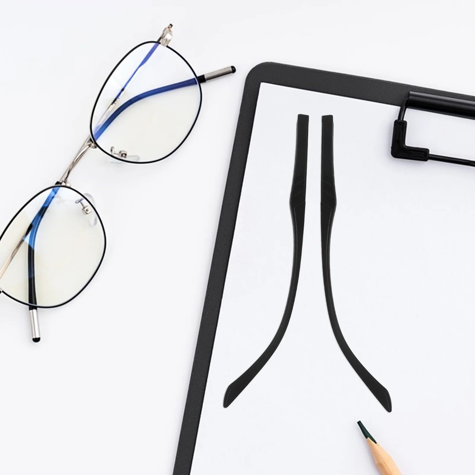 

1 Pair Eyeglass Temple 5Mm Width Anti-Slip Lightweight Sunglasses Arms Black Tr Material Durable Glasses Leg Repair Parts For