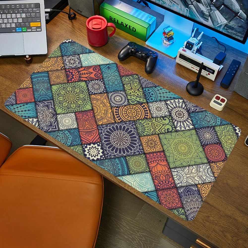 Pk Control Mouse Pad Anime Moroccan Pattern Mousepad Gamer 900x400 Gaming Pc Setup Accessories Desk Mat Computer Table Large Xxl